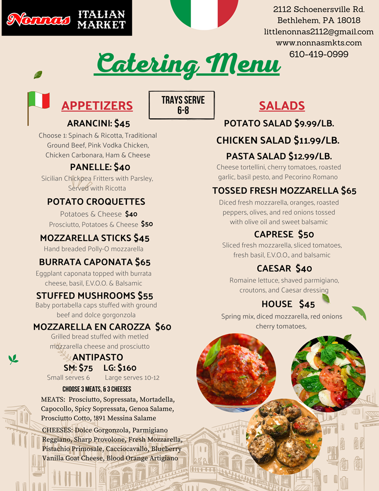 Italian Catering Menu